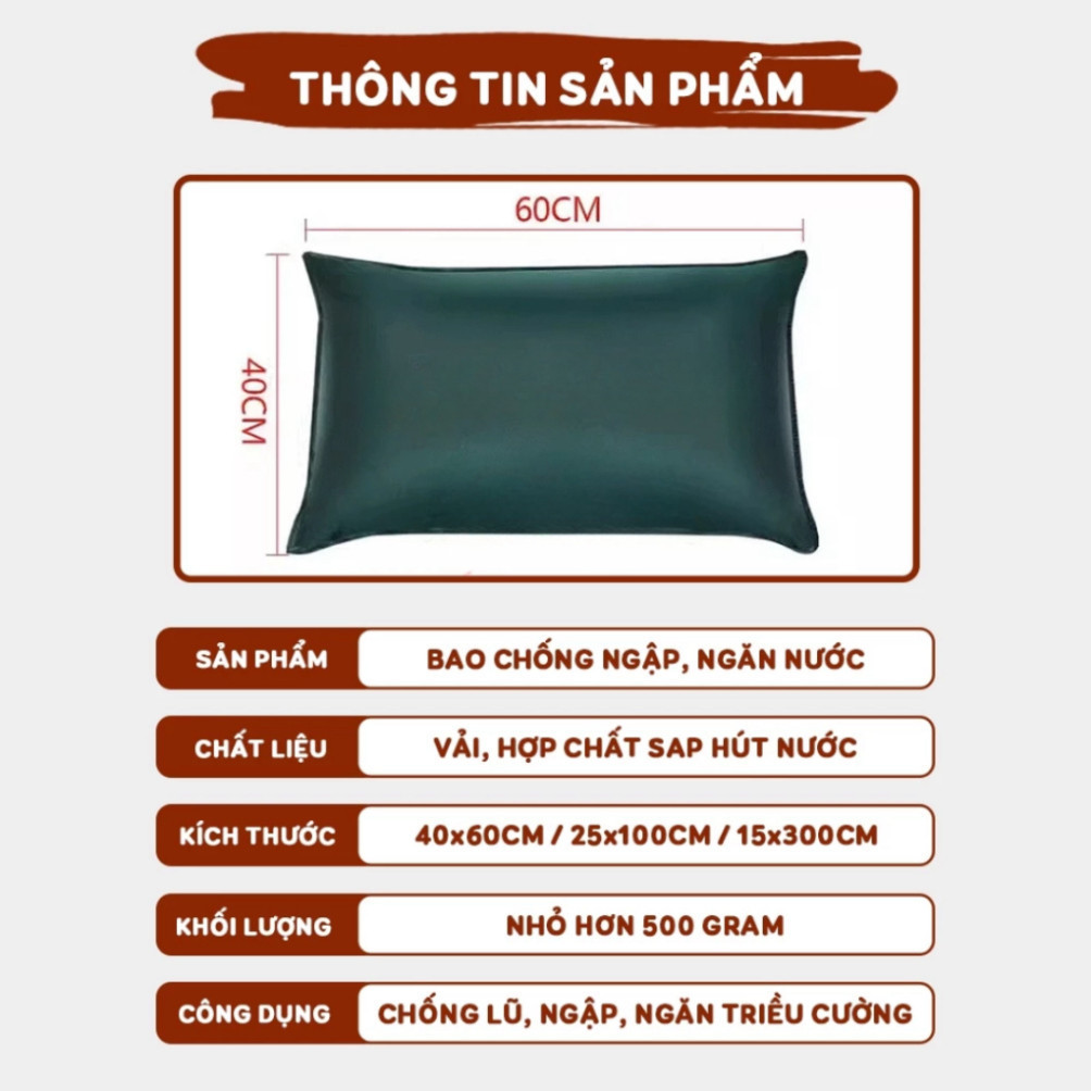 (SẴN) Túi Chống Ngập HomeMate Hút Nước Siêu Nhanh, Tấm Chắn Nước Chống Lũ Lụt Bảo Vệ Nhà Cửa Mùa Mưa Bão Tái Sử Dụng