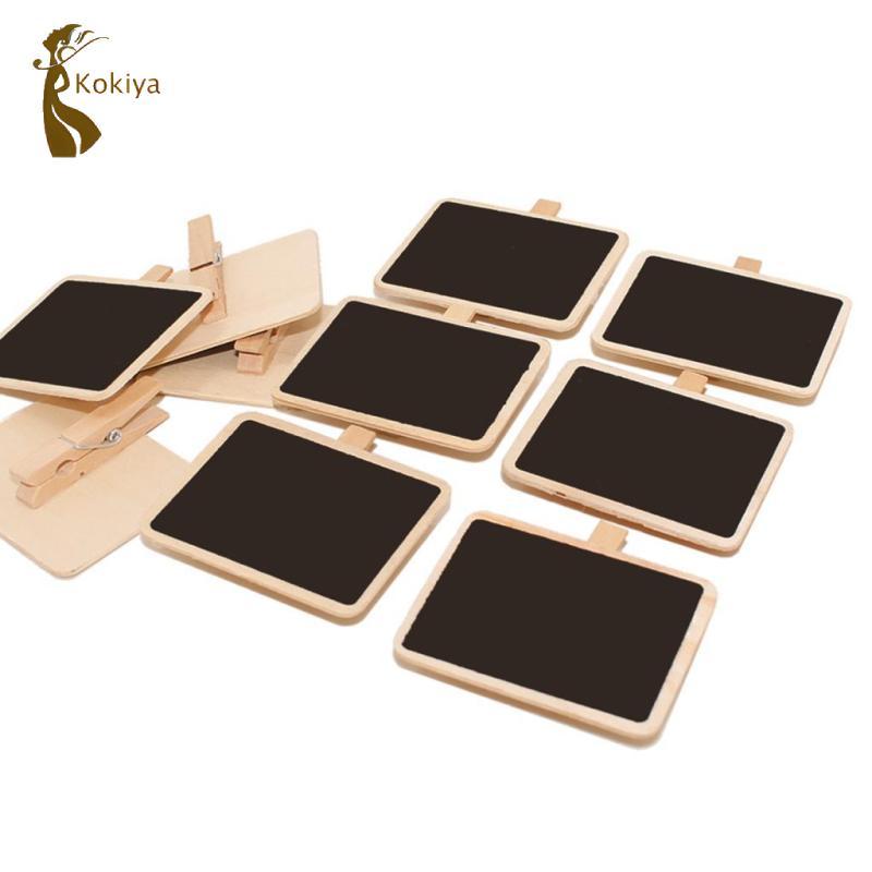 Kẹp bảng đen Mini - Dấu hiệu thẻ bảng phấn 10 bộ, bảng tin gỗ