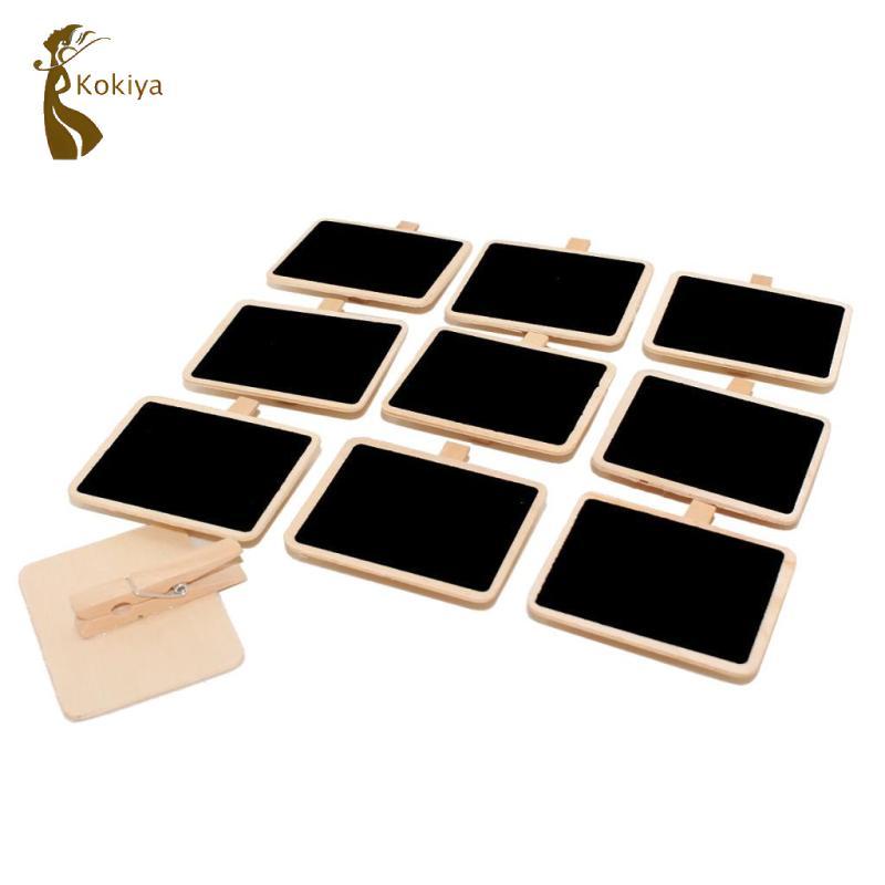 Kẹp bảng đen Mini - Dấu hiệu thẻ bảng phấn 10 bộ, bảng tin gỗ