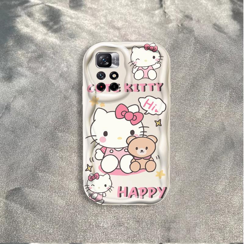 Thích hợp cho Redmi 10 Note 11 11S 12 Pro 4G 3D Phụ kiện TPU mềm Kitty Rilakkuma Vỏ điện thoại chống sốc
