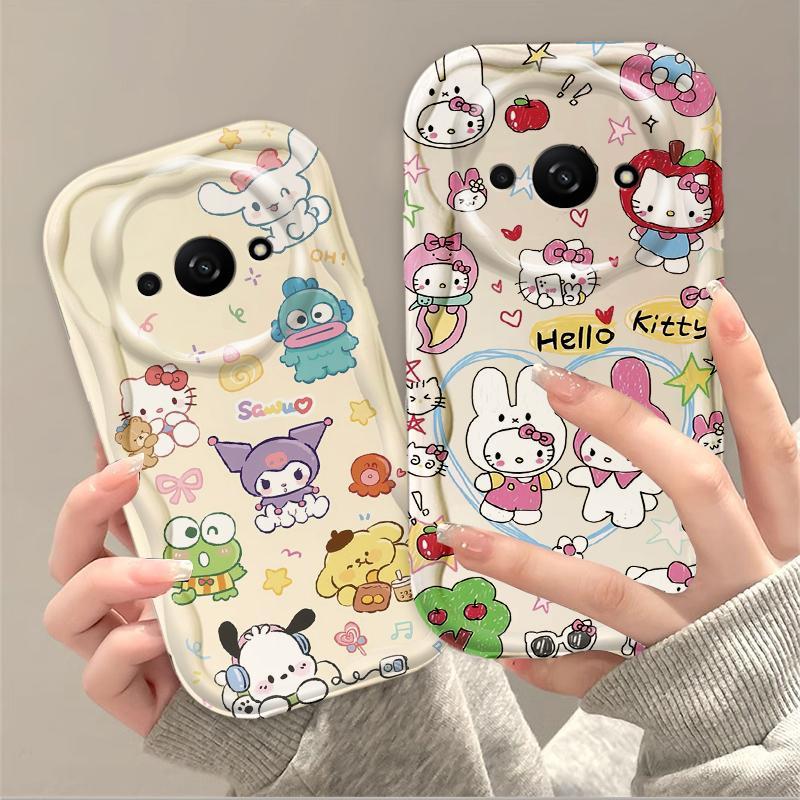 Thích hợp cho Redmi A3 / POCO C61 4G 3D Girls Soft TPU Vỏ điện thoại chống sốc khủng long dễ thương