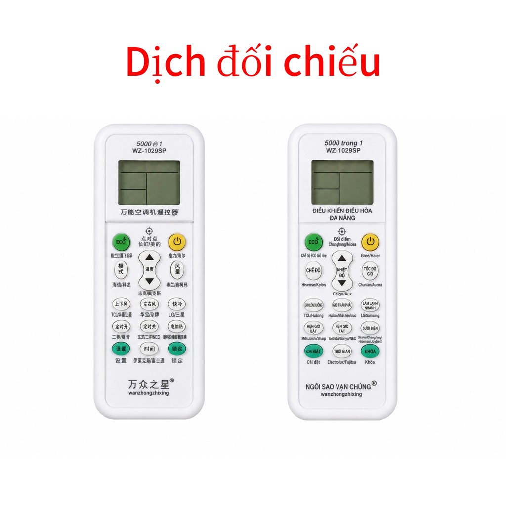 【24H】Điều Khiển Đa Năng Cho Điều Hòa, Máy Lạnh, Tương Thích 1000+ Mẫu, Có Màn Hình Led Tiện Lợi