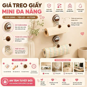 Giá đỡ cuộn giấy vệ sinh loại hút chân không, gắn tường, không làm hỏng tường, dùng cho nhà bếp và phòng tắm