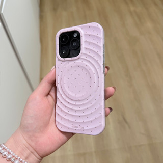 Ốp điện thoại giá đỡ từ tính toàn màn hình Wave Dot Bear dễ thương Thích hợp cho iPhone17 Pro Max 16 15 14 Pro Max Bảo vệ Camera chống sốc Ốp lưng cứng chống rơi