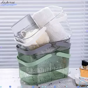 Giỏ đựng đồ trong phòng tắm DAYBREAK, Giỏ sắp xếp đáy rỗng dễ thoát nước, di động có tay cầm trong suốt Đồ dùng lưu trữ phòng tắm bền
