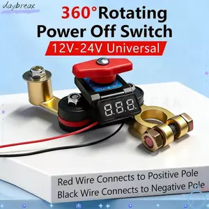 Công tắc ngắt kết nối pin ô tô DAYBREAK, 360° Công tắc pin bằng đồng thau có thể xoay được, Phụ kiện công tắc pin Chống rò rỉ Universal Fit Công tắc cắt pin công suất cao Bảo trì tự động