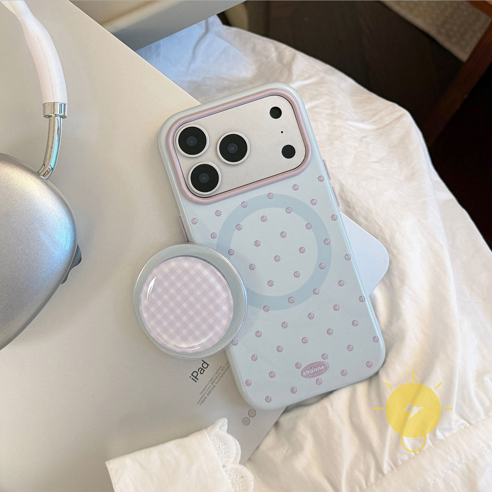 Phone Case For iPhone 17 Pro Max 16 15 14 13 with Griptok TPU Magnetic with Griptok Aesthetic Korean Cute