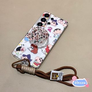 Ốp Điện Thoại Chân Đế Crayon Shin-chan Dễ Thương Cho Samsung Galaxy A07 A06 A05 A05s A04 A04s A04e A03 A03s A02 A02s F55 F23 F15 F12 F04 F02S C55 Vỏ Mềm Hoạt Hình Trong Suốt Có Dây Đeo