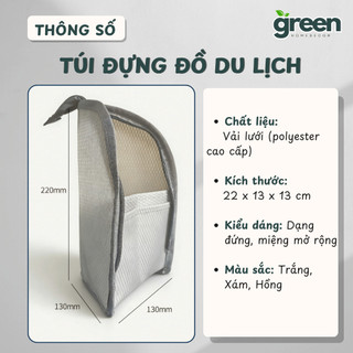 Túi Đựng Mỹ Phẩm Du Lịch Dạng Đứng Đai Chun Cố Định – Túi Lưới Đựng Đồ Cá Nhân Nhỏ Gọn Tiện Lợi