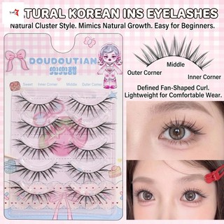 Quạt Nhỏ Pháp Lông Mi Giả Tự Nhiên C Curl Cụm Đơn Đen 7-12mm Hỗn Hợp