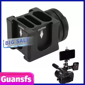 Guansfs Bộ chuyển đổi đế giày lạnh bằng nhôm với 4 giá đỡ cho micro Điện thoại di động Đèn pin Đèn LED Micro Màn hình Máy ghi âm Máy quay video