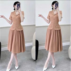 Đầm Nữ DÀI THIẾT KẾ MỚI VEST Phối Chân Váy XẾP LI THỜI TRANG CÔNG SỞ Cực Đẹp HIYU 66 STORE