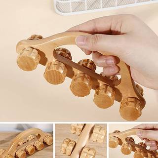 ELBBKG 10 Bánh Xe Bằng Gỗ Con Lăn Thư Giãn Tay Massage Dụng Cụ Vòm Tay Cầm Máy Mát Xa Cho Mặt Ne Đầu Chân Bấm Cơ Thư Giãn Mới