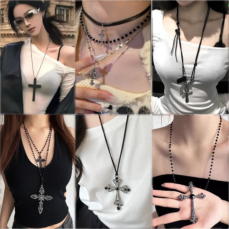 Vòng cổ phong cách mới Hàn Quốc Vòng cổ thời trang chéo nữ Phụ kiện thời trang