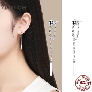 Bamoer Bông Tai bạc 925 Dáng Dài Thiết Kế Đơn Giản Thời Trang Cho Nữ sce550