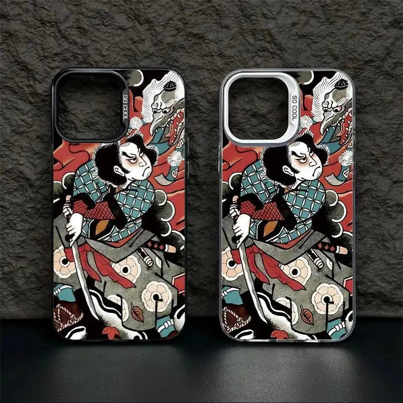 Ốp lưng bảo vệ ống kính họa tiết võ sĩ Samurai Nhật Bản - Bảo vệ toàn diện - Tương thích iPhone 17/16/15/14/13/12/11 Pro