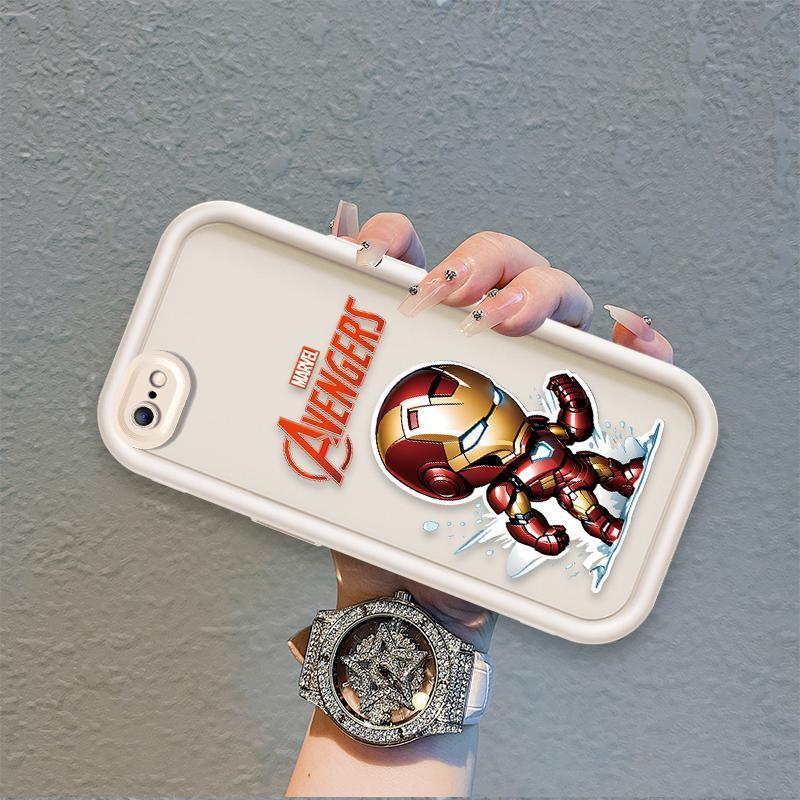Áp dụng cho iPhone 6 6s 7 8 se2020 Plus Phụ kiện silicon hoạt hình Vỏ điện thoại mềm TPU Captain America Iron Man Angel Angel Eye Ốp lưng chống sốc