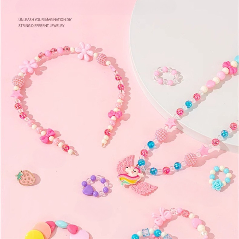 【SKISOPGO】Bộ Đồ Chơi Diy Xâu Vòng Tay,Set 24 Lưới Đồ chơi cho trẻ em gái Tự làm, DIY Tự Làm Vòng Tay,Sáng Tạo Cho Bé