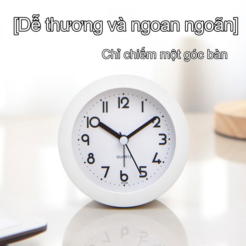 Đồng hồ báo thức phòng ngủ nhỏ gọn, kỹ thuật số, im lặng, có đèn, để bàn đầu giường tiện lợi