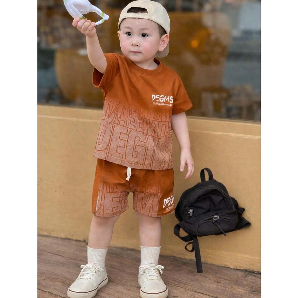 4Bộ/4màu sét Bộ cộc tay Boy Phố cho bé từ 7-50kg họa tiết DEGM unisex