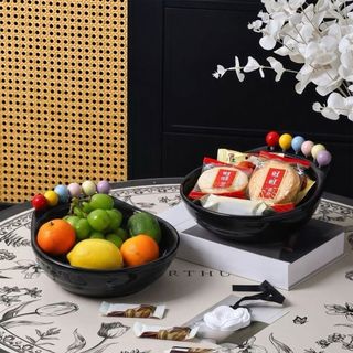 NOTE1 Bát Trái Cây Có Dĩa, Đồ Dùng Nhà Bếp Đĩa Phục Vụ Trái Cây Bằng Nhựa ABS, Sáng Tạo Nhiều Màu Dung Tích Lớn Đĩa Ăn Nhẹ Phục Vụ