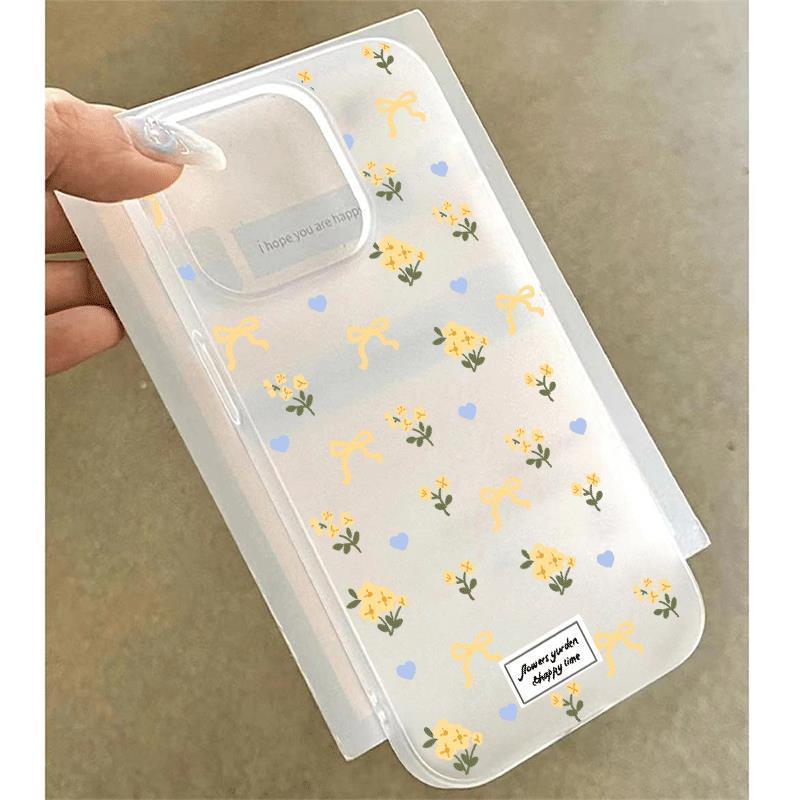 Hoa nơ vàng cho trường hợp iPhone 17pro iPhone 15/14/13pro Skin Scrub