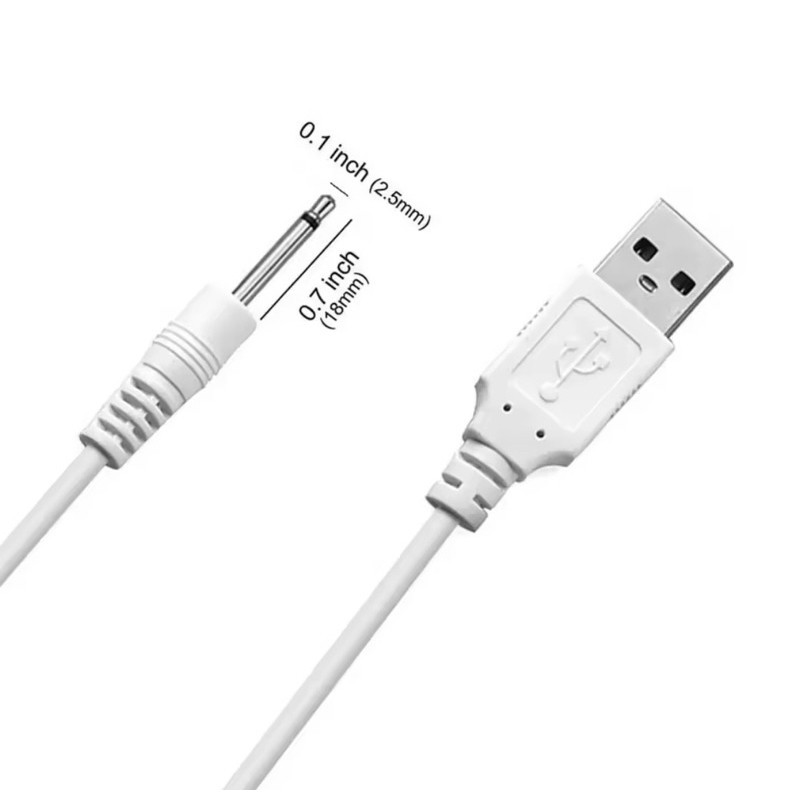 CP19 - Dây cáp sạc USB 2.5mm cho máy rung rửa mặt tẩy da chết cáp