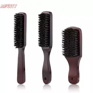 HFSHY Bàn Chải Tóc Tay Cầm Gỗ Boar Lông Râu Lược Tạo Kiểu Detangling Thẳng Nâu Boar Lông Massage Lược VN