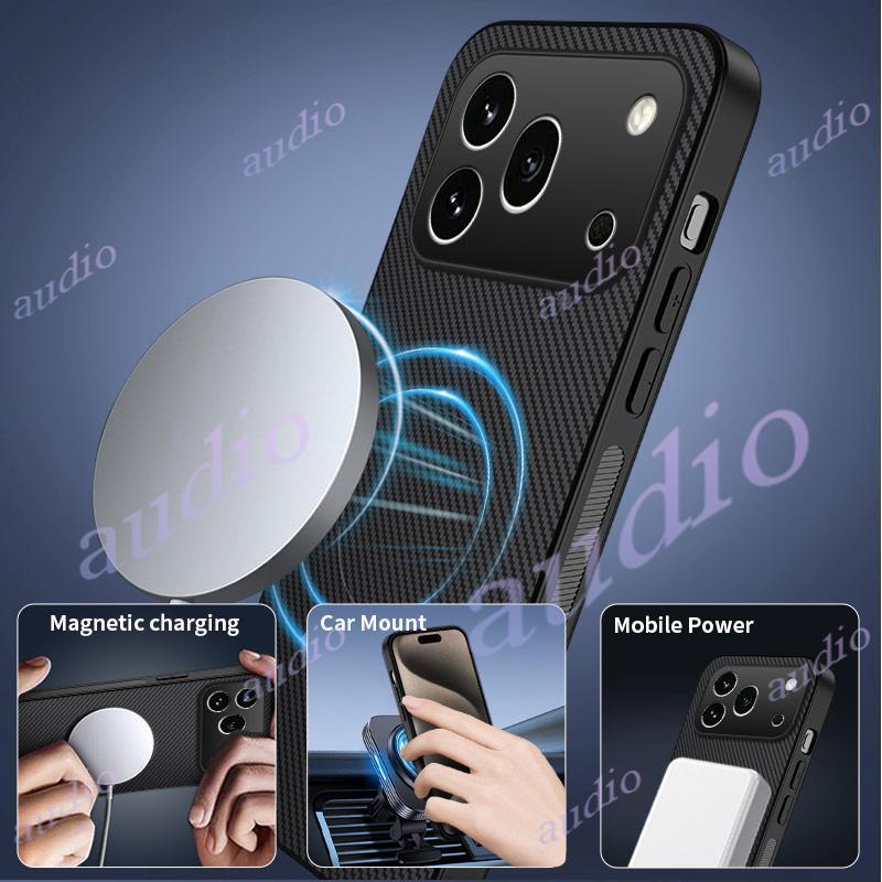 HONOR 600 Pro 5G Da Sang Trọng Sợi Carbon Từ Tính Ốp lưng Honor 600 Pro Honor600 Pro 5G Silicon Mềm Bảo Vệ Ốp Lưng Chống Sốc Cho Honor 600Pro Honor600Pro 5G