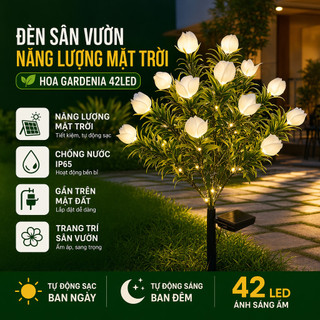 Đèn sân vườn năng lượng mặt trời Gardenia Hoa chống nước Sân ngoài trời Con đường hàng rào Trang trí ấm áp Nhiều màu