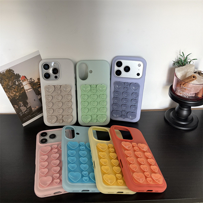 Cốc Hút Màu Tình Yêu Thích Hợp Cho iPhone17promax Vỏ Điện Thoại Apple 16 Silicon Chống Sốc 17 Màu Trơn