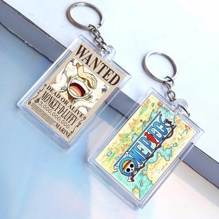 Gantungan kunci Keychain Anime Bounty One Piece  depan Belakan - Luffy