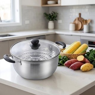 Nồi Inox 304 Dày Đa Năng Súp Lẩu Hấp Bếp Gas Cảm Ứng Bếp Nhà Bếp
