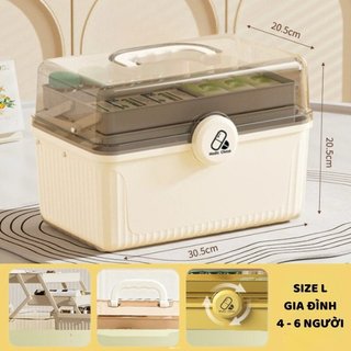 Hộp Bảo Quản Thuốc Gia Đình 3 Lớp Nhựa PP Di Động Sơ Cứu Tổ Chức Cung Cấp Nhà