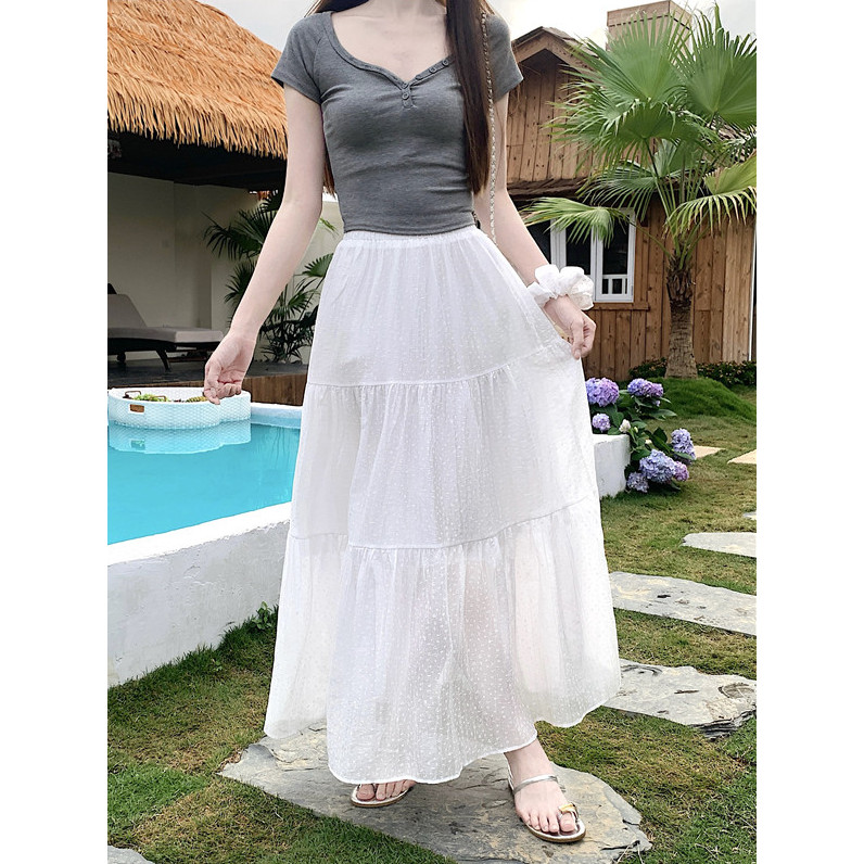 SUXI Váy chữ A dáng rộng họa tiết hoa, nhẹ nhàng dành cho nữ mùa hè 260429