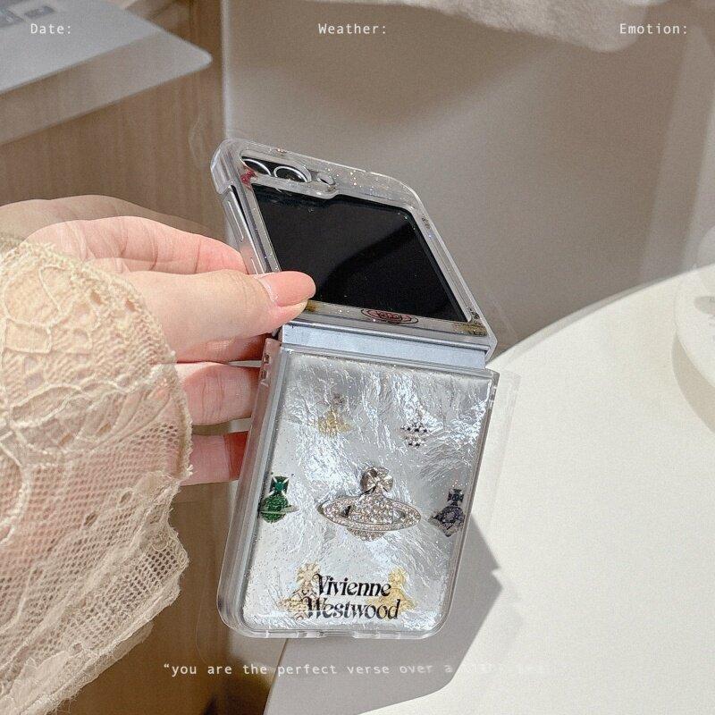 Thích Hợp Cho Samsung Galaxy ZFlip7 zflip6 Glacier Planet Vỏ Điện Thoại Dây Gấp Vỏ Cứng Cho Z Flip 7 6 5 5G N3Flip MixFlip 2 Vỏ Bảo Vệ