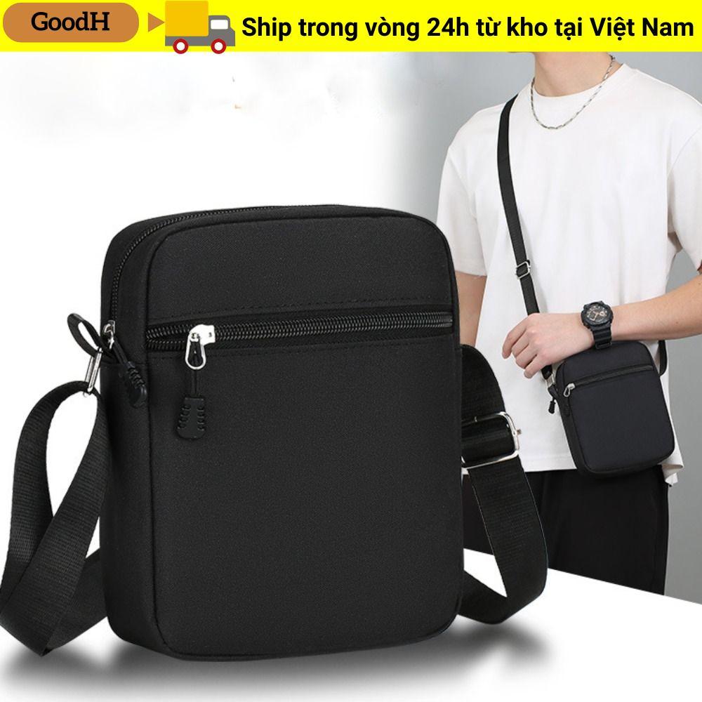 Túi đeo chéo GOODH, Túi đeo vai Mini màu đen, Túi điện thoại di động chất lượng cao cho nam
