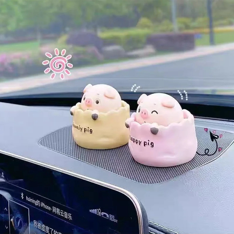 Nốt Lợn Hình Lắc Đầu Nhựa Hoạt Hình Bảng Điều Khiển Ô Tô Trang Trí Sáng Tạo Chữa Bệnh Trang Trí Nội Thất Cho Gia Đình Để Bàn Phòng