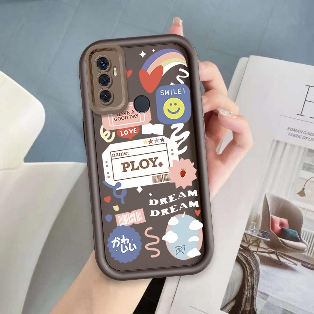Ốp Lưng Cho OPPO A53 2020 A33 2020 A32 Hoạt Hình Silicon Cầm Tay Mềm Ốp lưng TPU Nhãn Nụ Cười Hoa Mắt Thiên Thần Ốp Lưng Chống Sốc