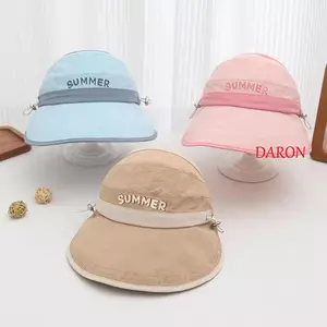 Mũ chống nắng trẻ em DARON, Vành lớn phong cách Hàn Quốc Mũ trống cho trẻ em, Dễ thương thoáng khí chống tia cực tím Mũ che nắng trẻ em Trẻ sơ sinh