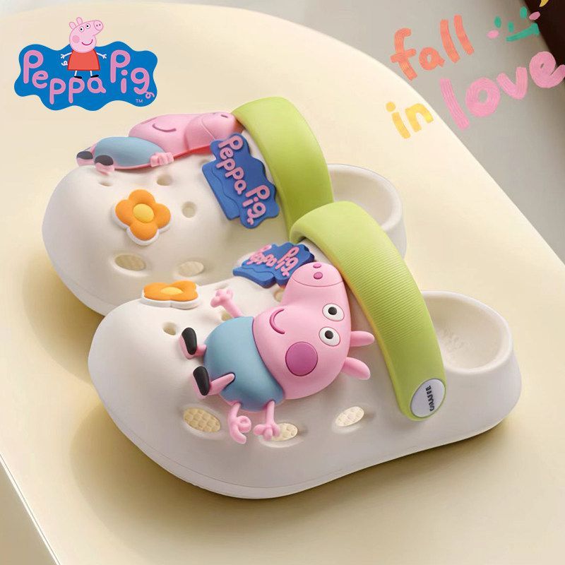 Size 20-31 Peppa Pig Hoạt Hình Trẻ Em Dép Bé Lỗ Giày Bé Trai Bé Gái Trang George Dép