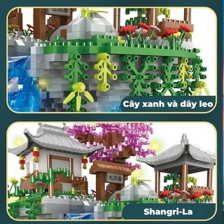 Khối Xây Dựng 3D Kiến Trúc Trung Quốc LED ABS Xếp Hình Đồ Chơi Mô Hình Để Bàn Trang Trí Quà Tặng Người Lớn