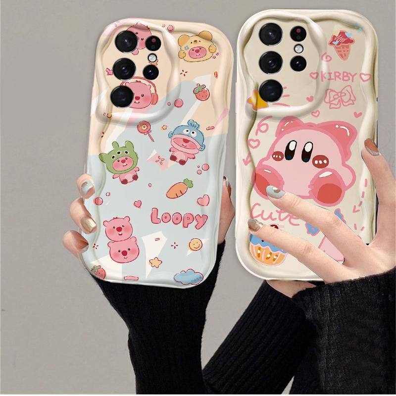 Thích hợp cho Samsung S20 S21 S22 S23 S24 S25 S26 + FE Plus Ultra 3D Bảo vệ TPU mềm Loopy Kirby Vỏ điện thoại chống sốc