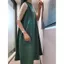 Váy dài mùa hè có túi đến mắt cá chân dáng rộng thông thường thon gọn hơn Nhìn lại Váy Vest không tay có dây buộc cho nữ