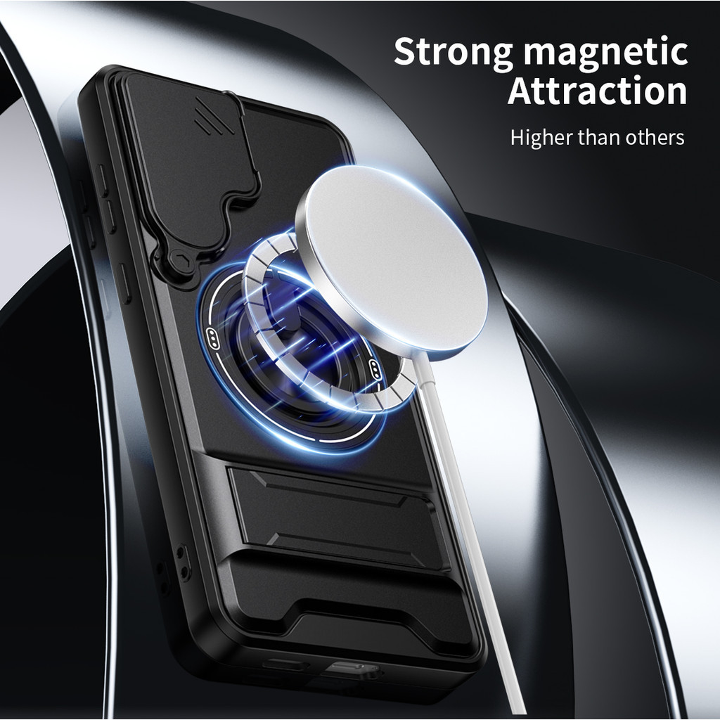 Ốp Điện Thoại Đa Năng Sang Trọng Thích Hợp Cho Samsung Galaxy S25 Ultra S26 Plus S24 FE Dây 360°Giá đỡ vòng có vỏ máy ảnh Vỏ bảo vệ chống sốc gắn trên ô tô từ tính