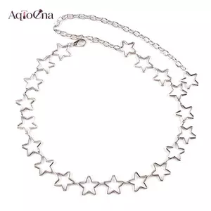AqToCna Ngôi Sao Kim Loại Dây Thắt Lưng Nữ Y2k Đầm Váy Ngắn Dễ Thương Phong Cách Nhật Bản Cá Tính Dây Xích Thắt Lưng Học Sinh Thắt Lưng AqToCna