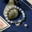 Bướm Mèo Mắt Vòng Tay Niche Thiết Kế Giả Aquamarine Xám Ánh Trăng Pha Lê Vòng Tay Người Bạn Quà Tặng 26.5.6