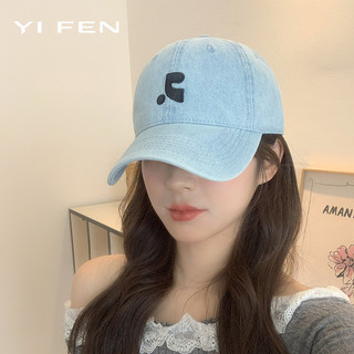 YIFEN Mỹ Retro Rửa Mũ Bóng Chày Denim Nữ Phiên Bản Hàn Quốc Thể Hiện Mặt Nhỏ Cặp Đôi Đường Phố Thêu Mũ Thường Ngày