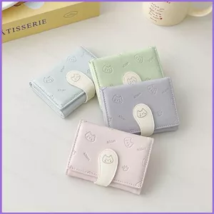 SQ11 2026 Ví Đựng Tiền Xu Ngắn PU Tinh Tế Thời Trang In Hình Mèo Đa Năng Như Quý Bà Đựng Thẻ