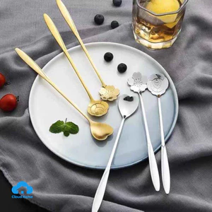 🌤️COD🌤️Thìa Pha Cà Phê Thép Không Gỉ Hình HOA Muỗng Pha Trà Ngũ Cốc Decor